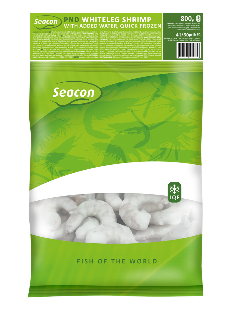 Krevety Vannamei surové lúpané 41/50 mraz. 800 g