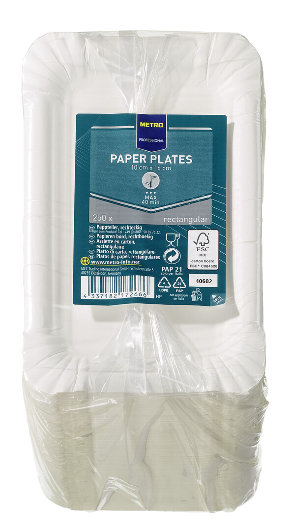 METRO PROFESSIONAL Tanier papierový obdĺžnik 10 x16 cm 250 ks