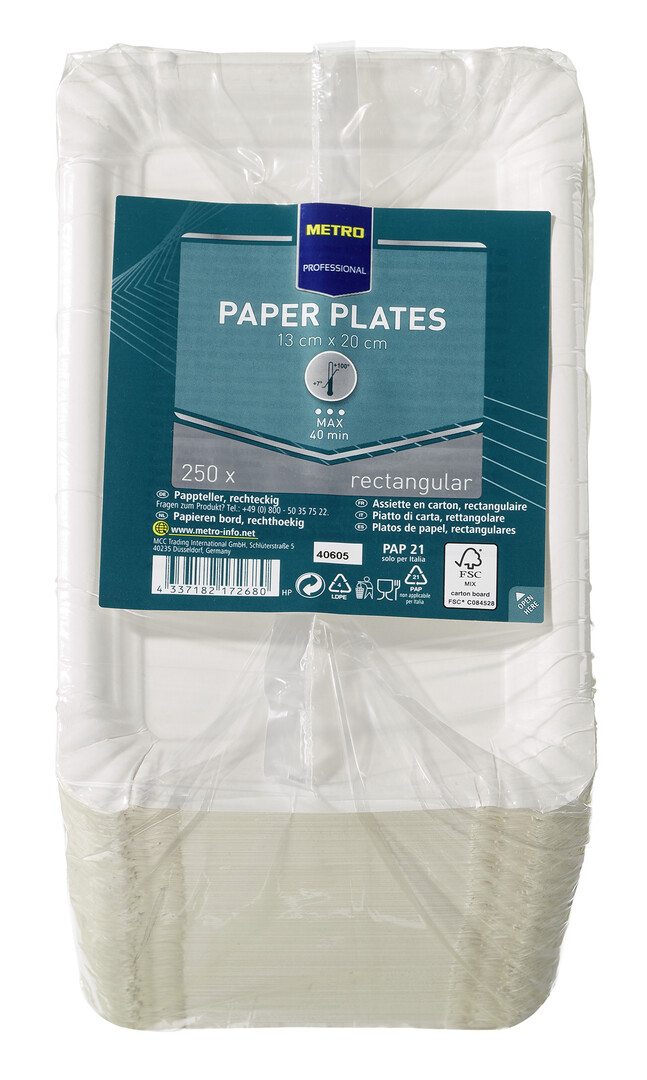 METRO PROFESSIONAL Tanier papierový obdĺžnik 13 x 20 cm 250 ks