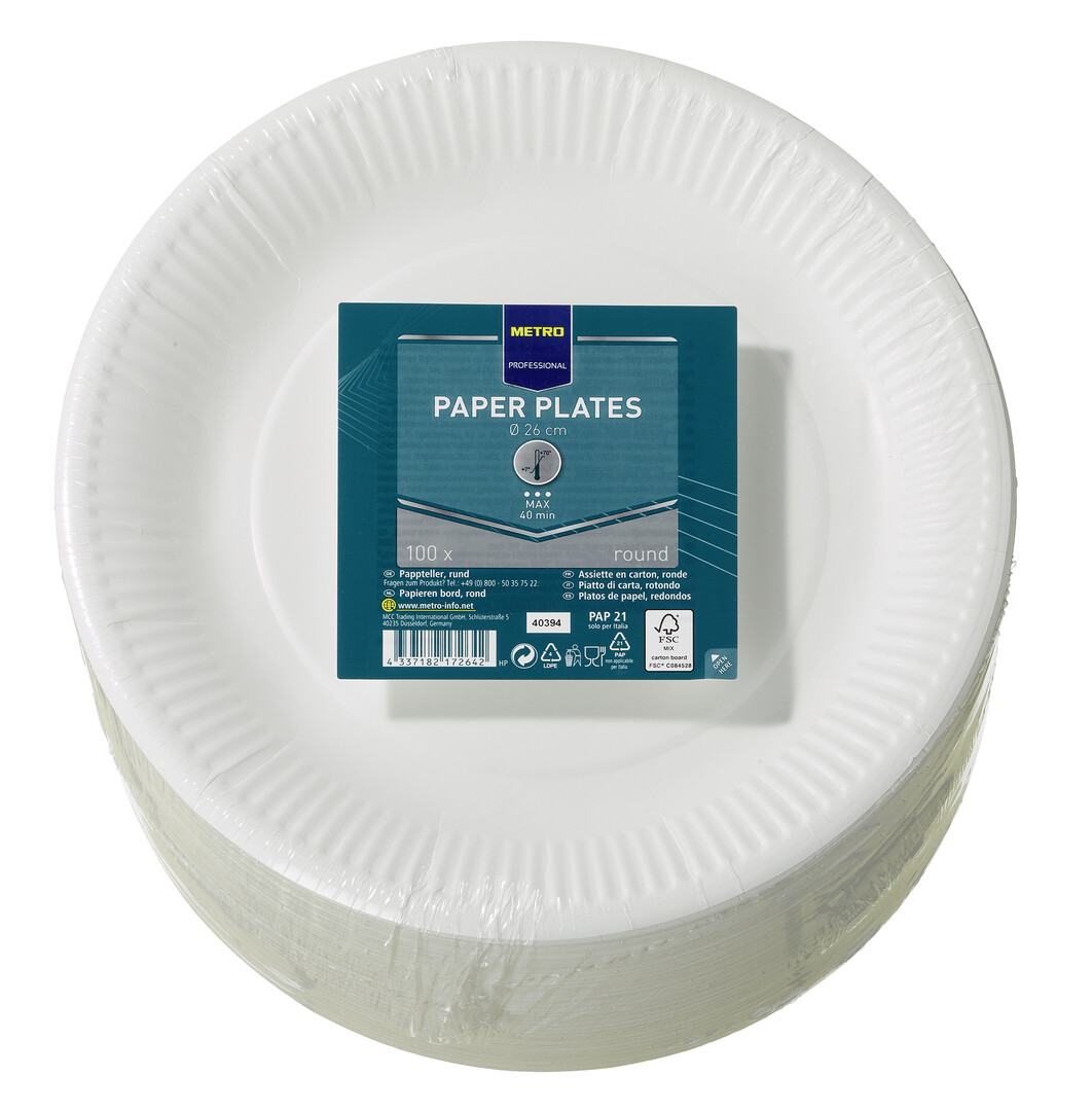 METRO PROFESSIONAL Tanier papierový okrúhly 26 cm 100 ks