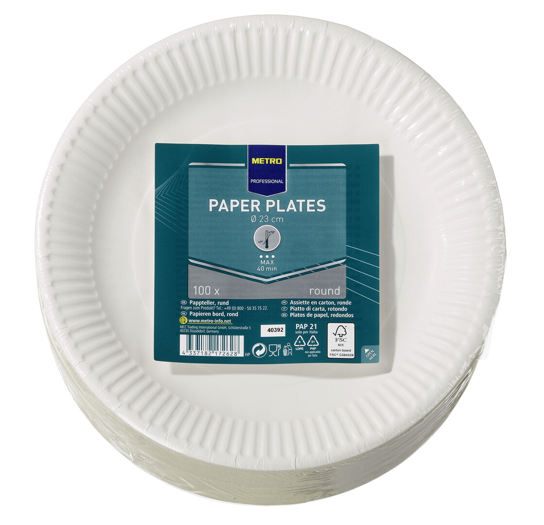 METRO PROFESSIONAL Tanier papierový okrúhly 23 cm 100 ks