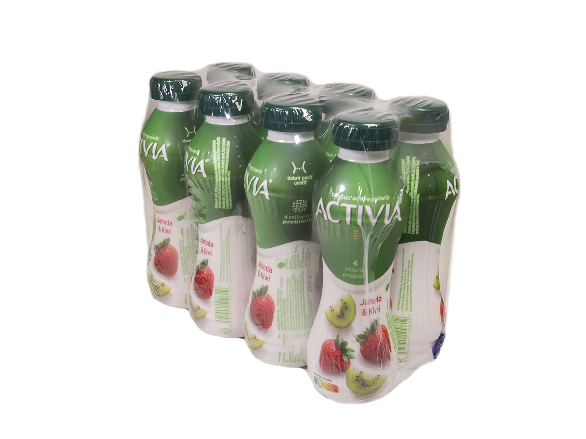 DANONE ACTIVIA Jogurtový nápoj jahoda kiwi chlad. 8 x 280 g