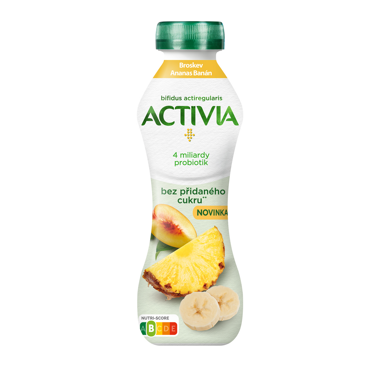 DANONE ACTIVIA Jogurtový nápoj bez cukru broskyňa ananás chlad. 8 x 270 g