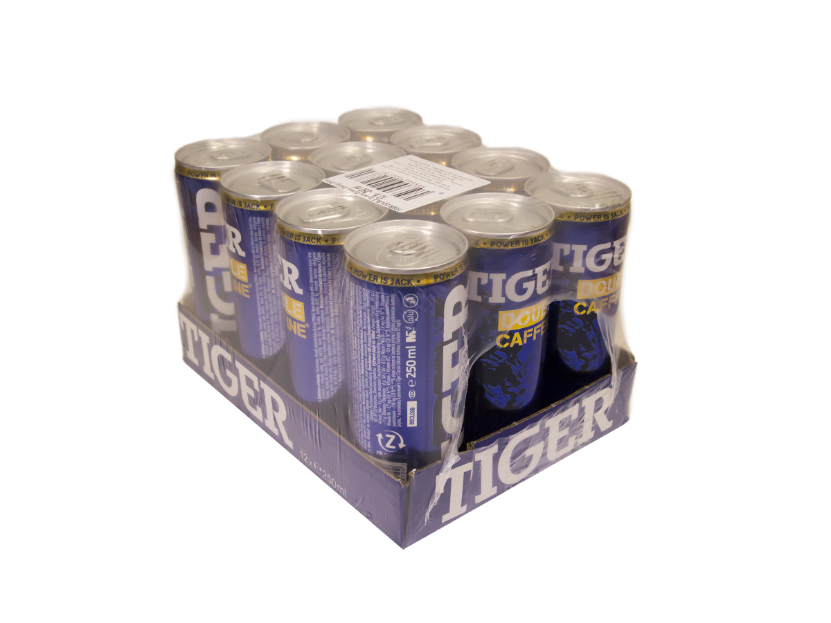 TIGER Double Coffee energetický nápoj 12 x 250 ml vratná plechovka