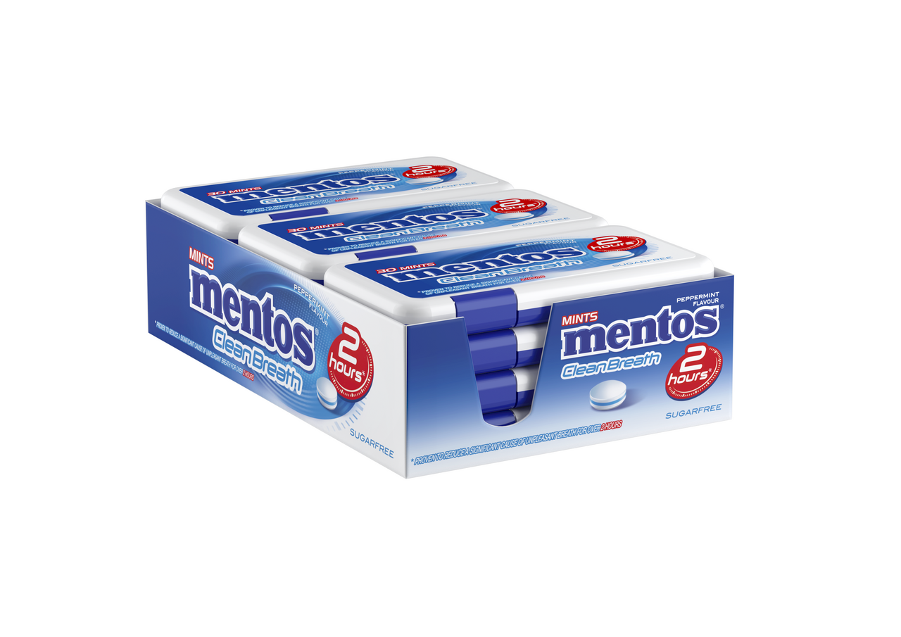 Mentos CleanBreath peppermint 12 x 21 g
