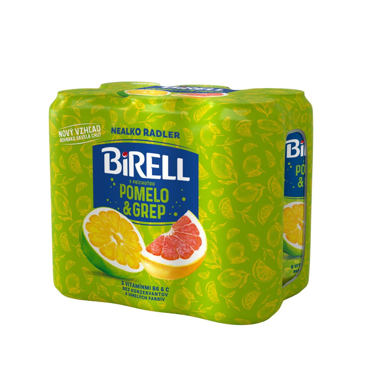 BIRELL Radler nealkoholický pomelo-grep pack 24 x 500 ml vratná plechovka