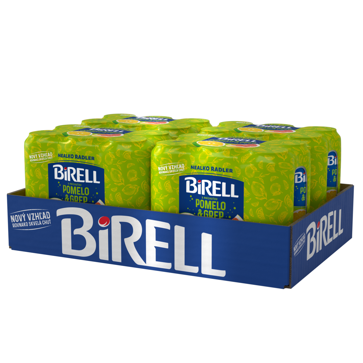 BIRELL Radler nealkoholický pomelo-grep pack 24 x 500 ml vratná plechovka