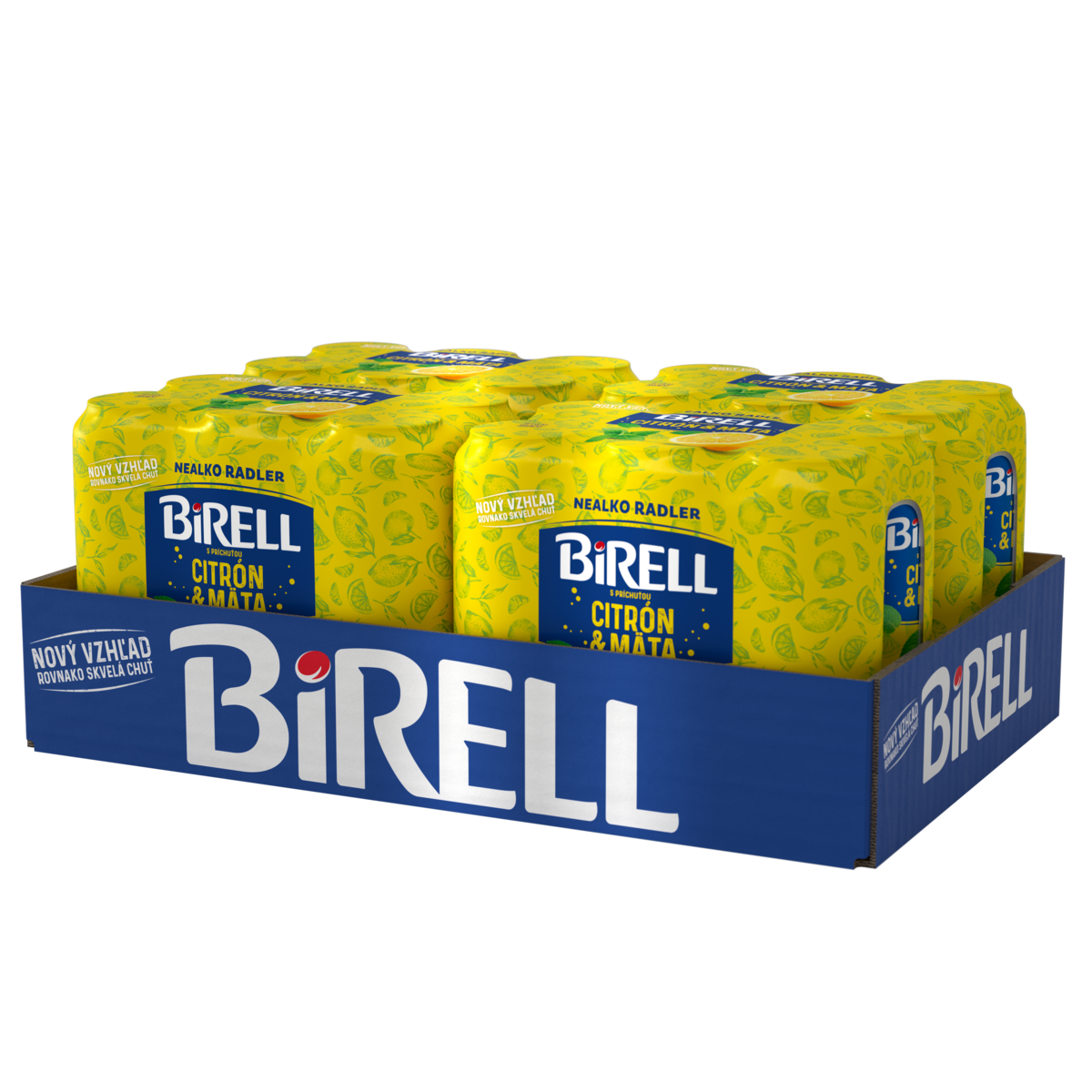 BIRELL Radler nealkoholický citrón-mäta 24 x 500 ml vratná plechovka
