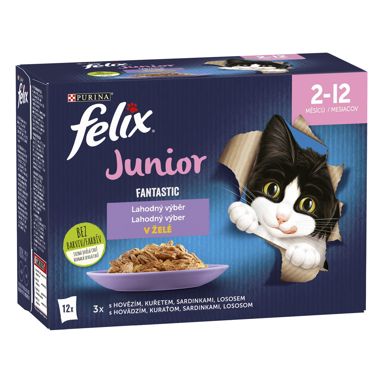 felix Fantastic Junior Multipack mäso pre mačky 12 x 85 g