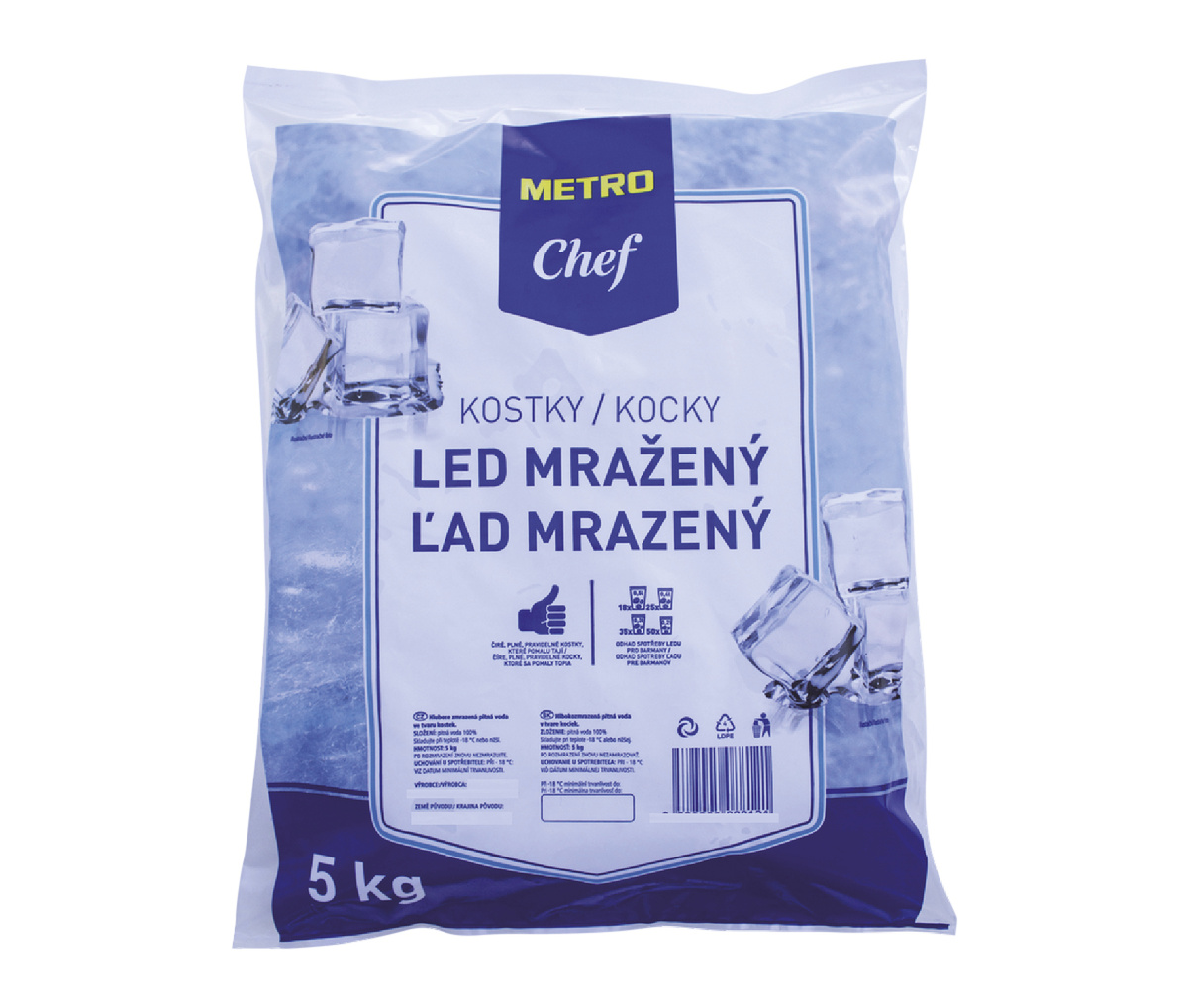 METRO Chef Ľad mrazený kocky 5 kg