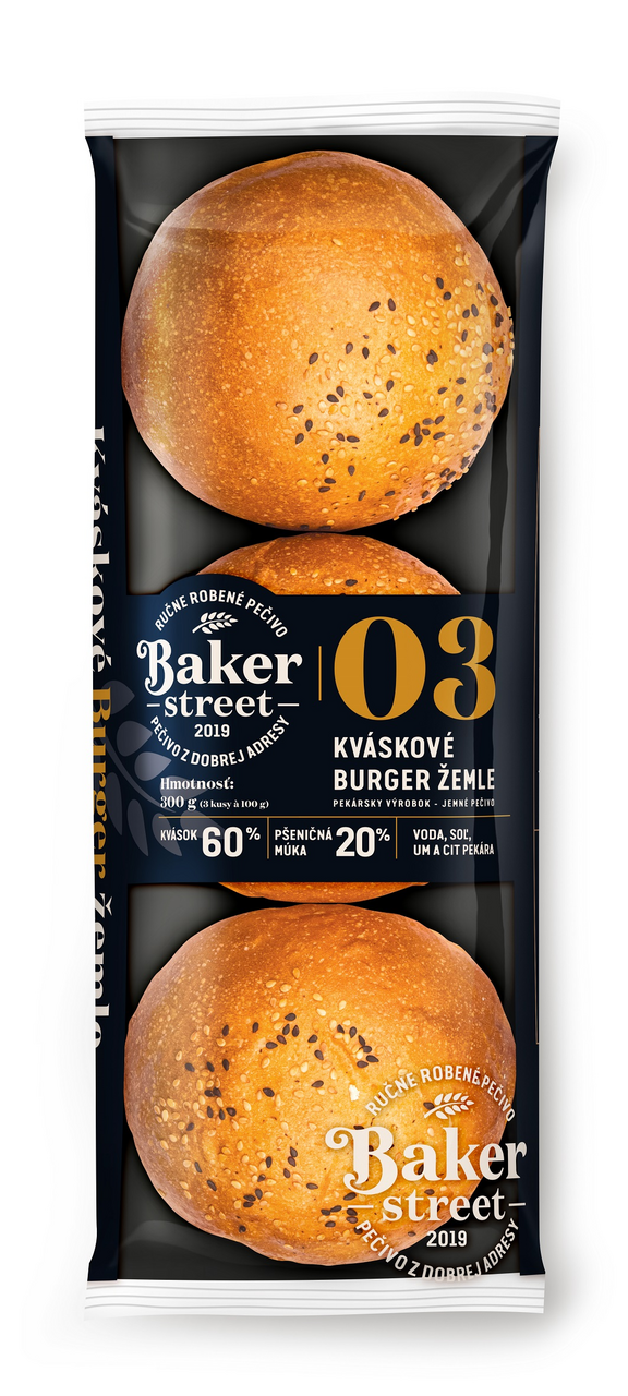 BAKER STREET Kváskové žemle na burger 300 g