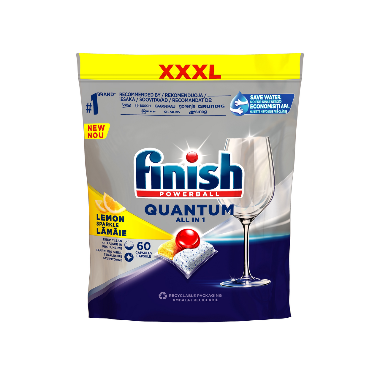 finish Quantum Lemon tablety do umývačky riadu 60 ks