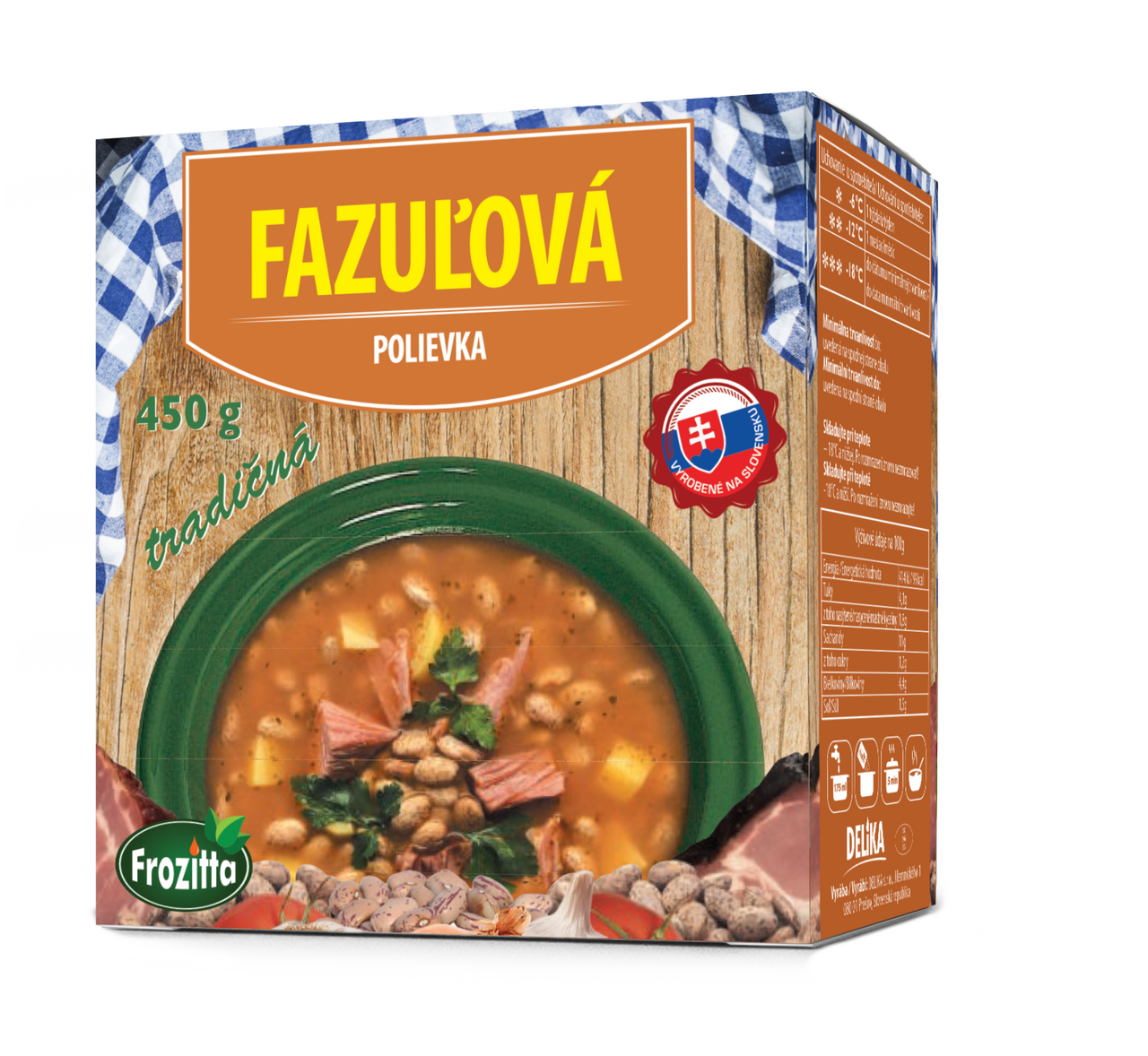 DELIKA Mrazená polievka fazuľová mraz. 450 g