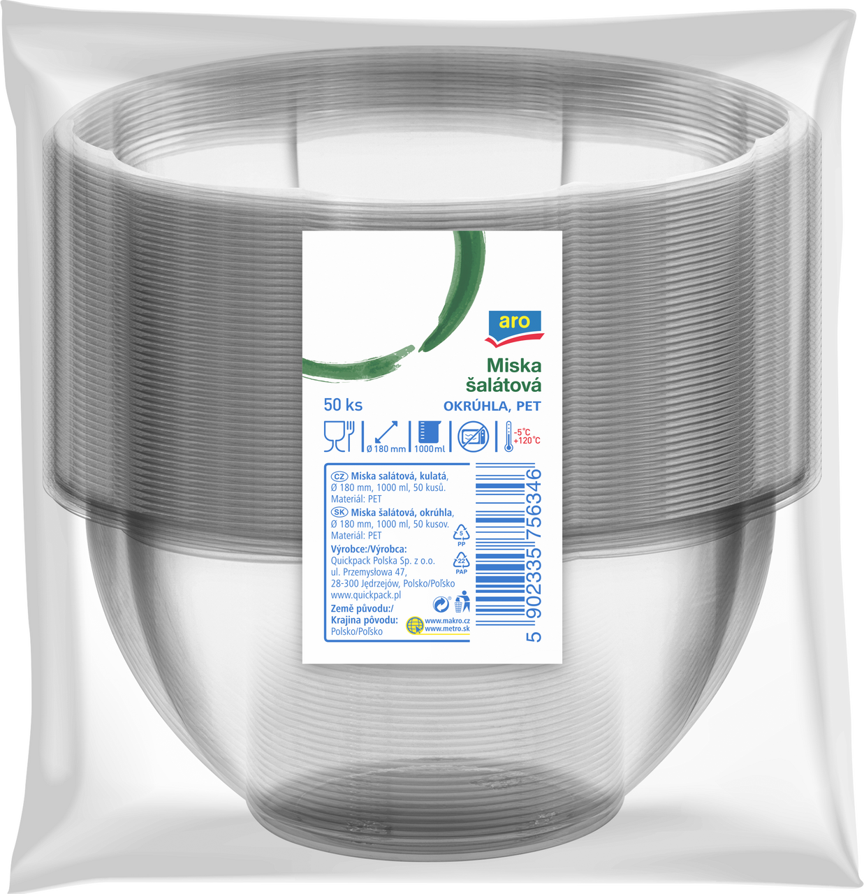 aro Miska na šalát 1000 ml PET 50 ks