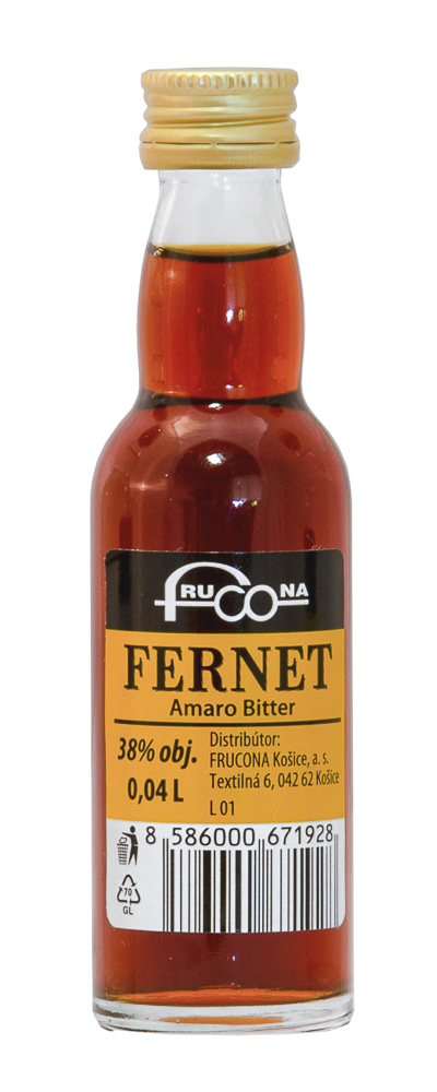 FRUCONA Fernet Amaro Bitter 38% 40 ml (min. obj. 24 ks)