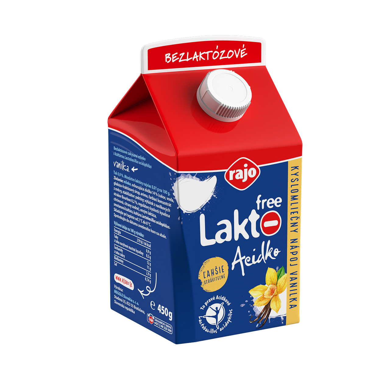 rajo Acidko Laktofree vanilka chlad. 450 g