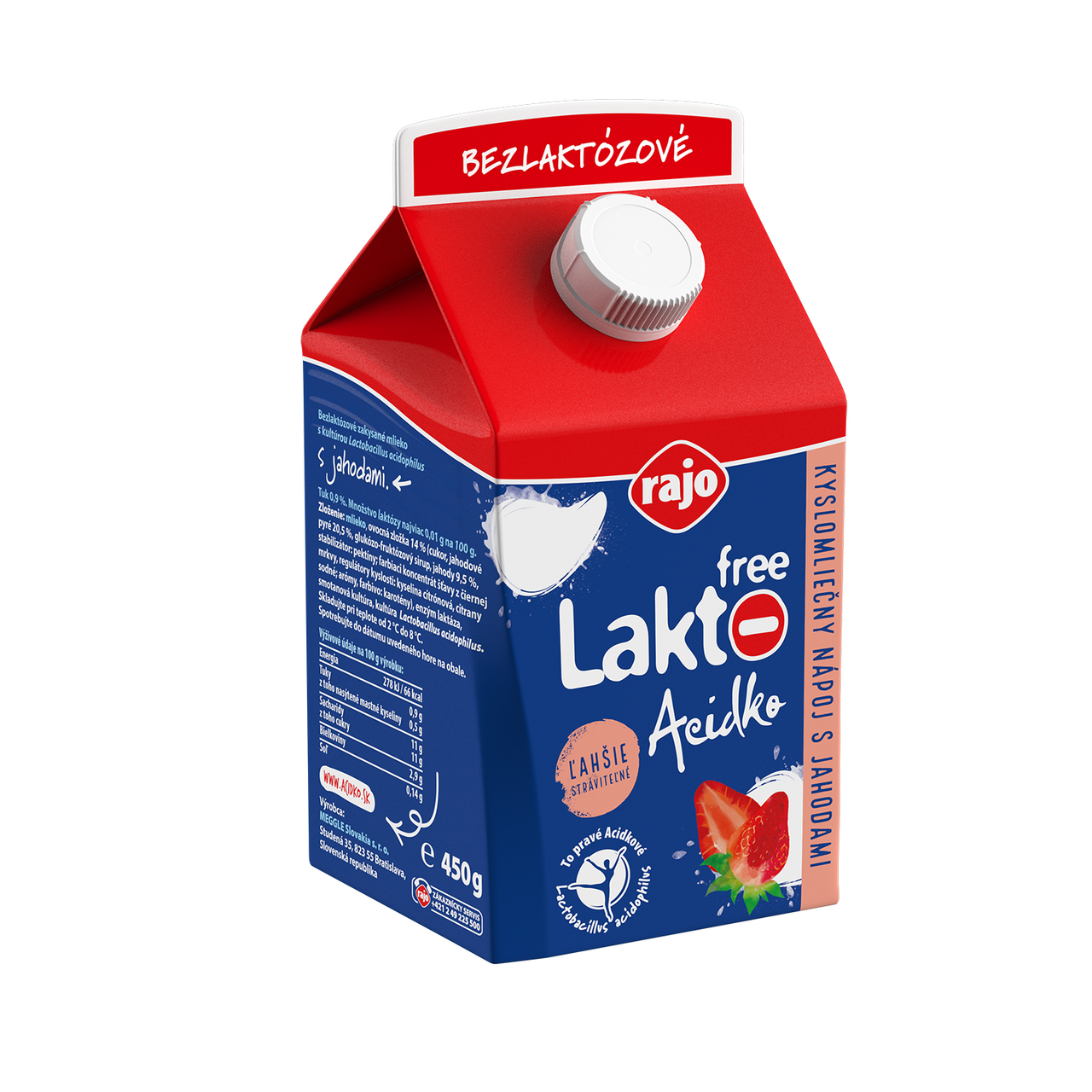 rajo Acidko Laktofree jahoda chlad. 450 g