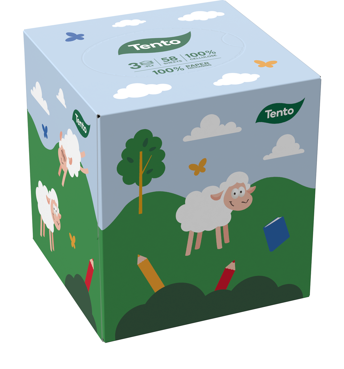 TENTO Kozmetické utierky Cubebox 3-vrstvové 58 ks