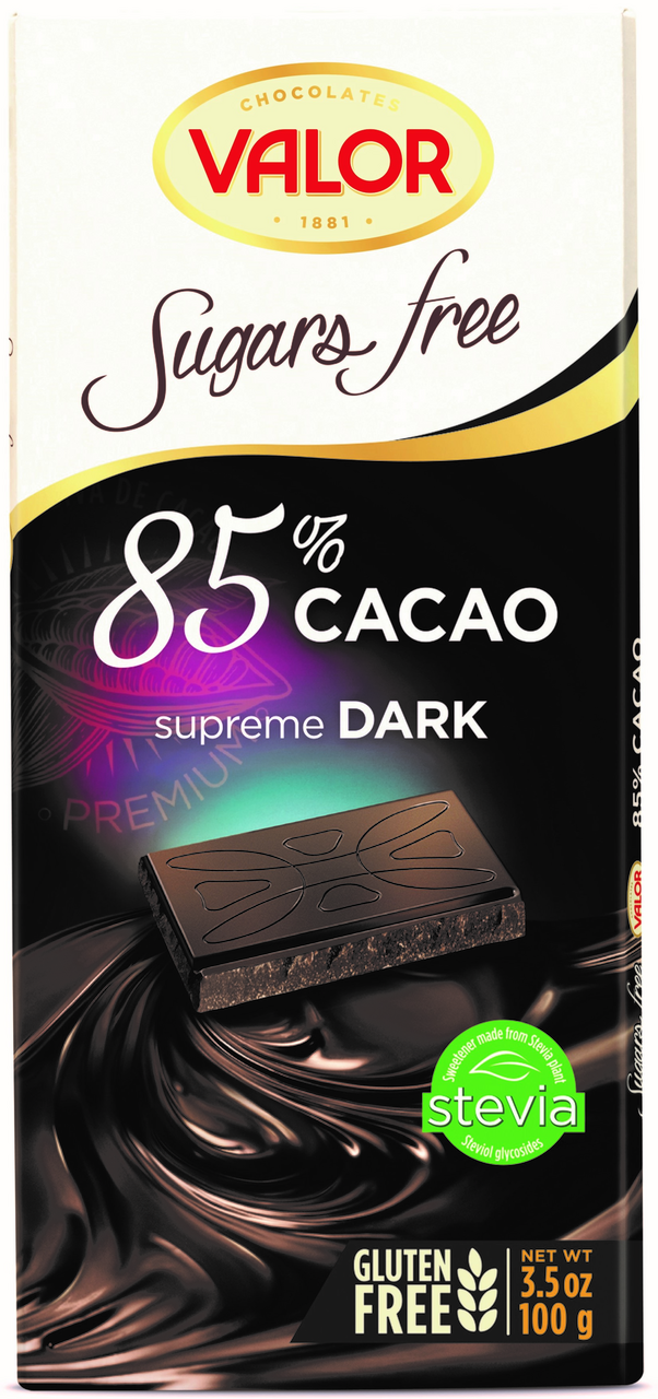 VALOR Čokoláda bez cukru 85% kakaa 100 g