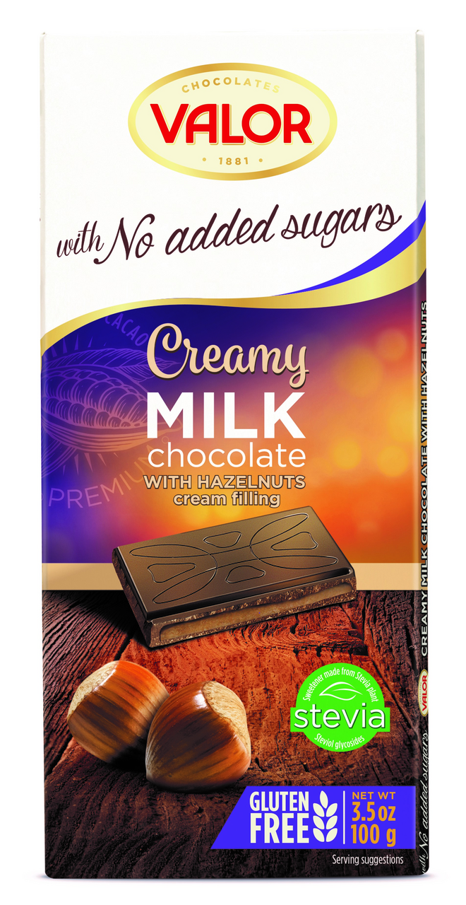 VALOR Čokoláda bez cukru mliečna s orieškami 100 g