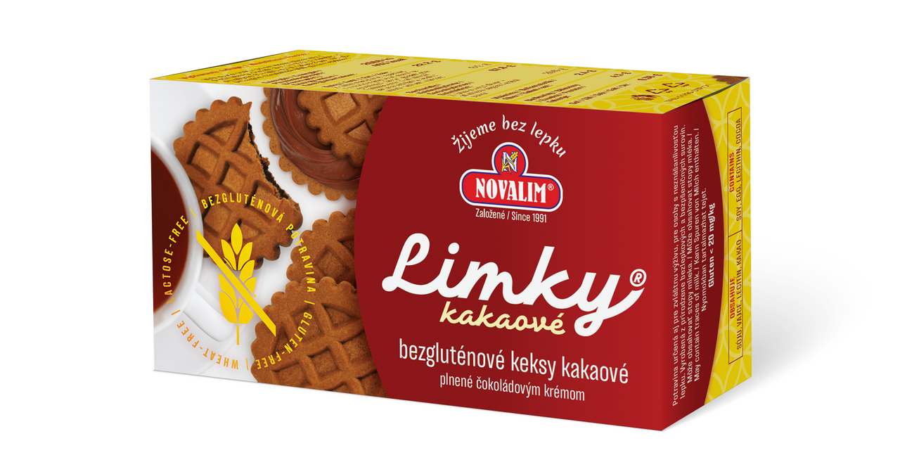NOVALIM Limky Keksy kakaové plnené čokoládovým krémom bezgluténové 150 g