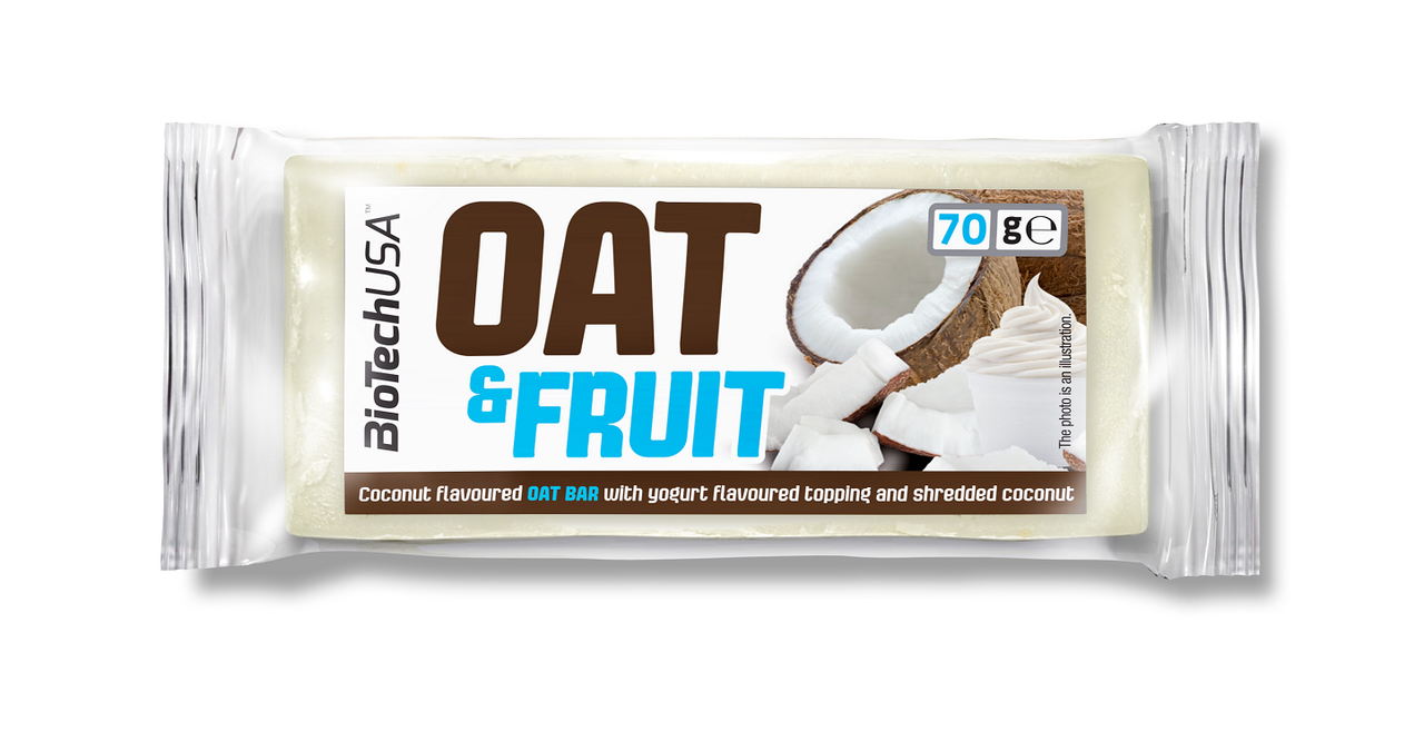 BioTechUSA Oat & Fruit ovsená tyčinka kokos a jogurt 70 g