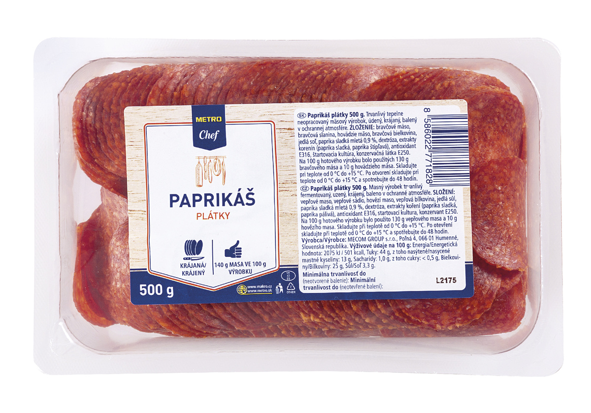 METRO Chef Paprikáš saláma plátky ochr.atmosféra chlad. 500 g
