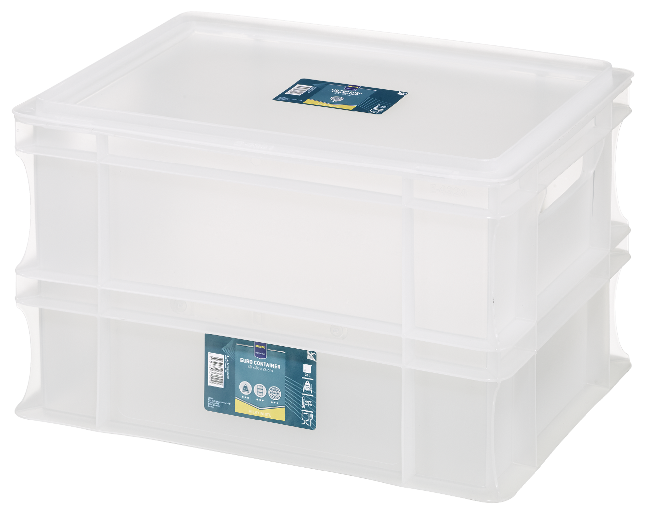 METRO PROFESSIONAL Prepravka Euro 40x 30x 24 cm plast milky 1 ks