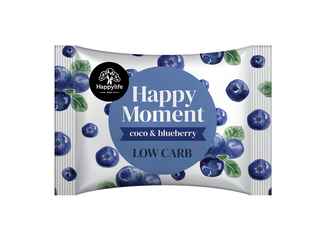 HAPPYLIFE Happy Moments koliečka čučoriedka a kokos 38 g