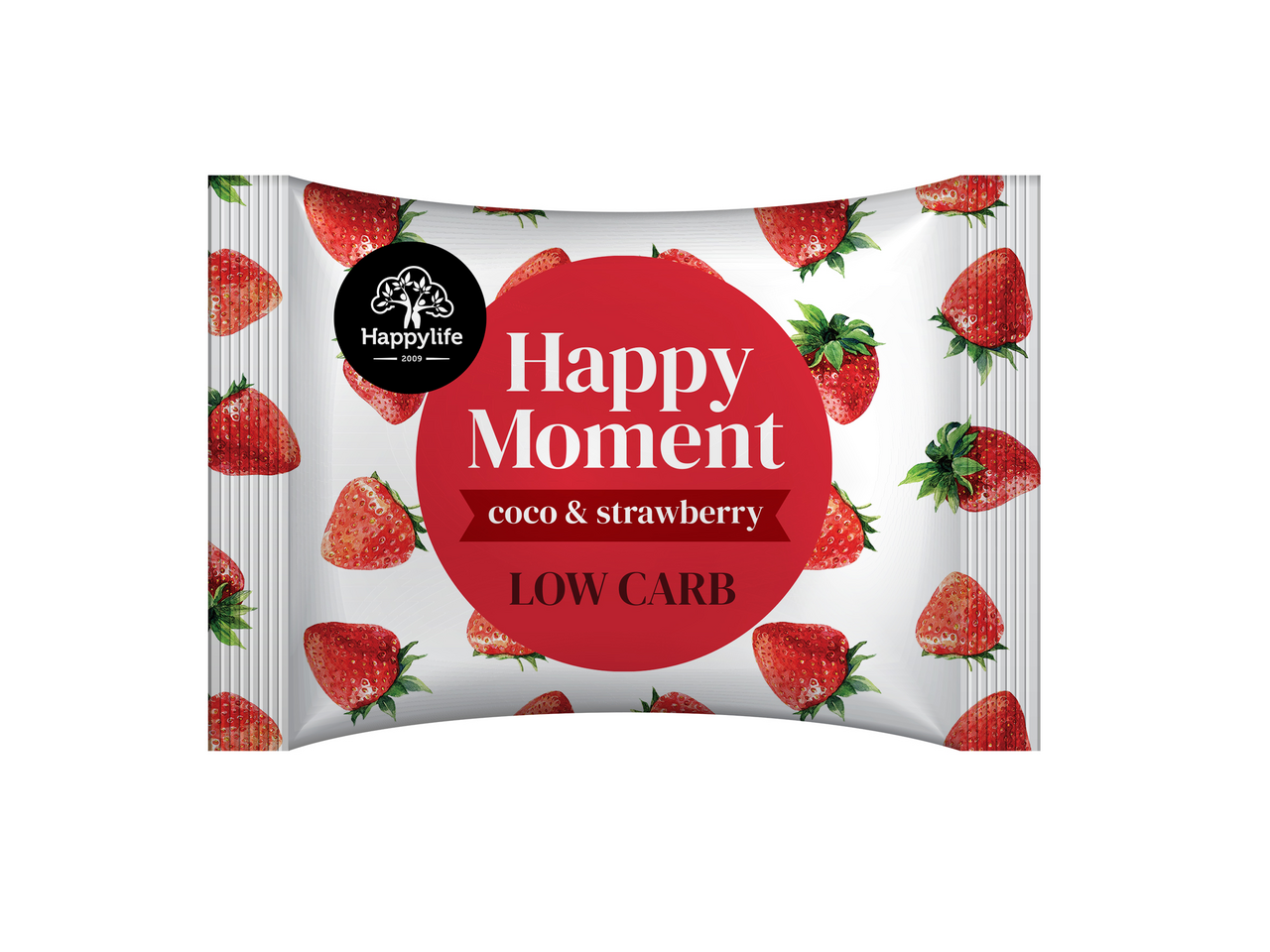HAPPYLIFE Happy Moments koliečka jahoda a kokos 38 g