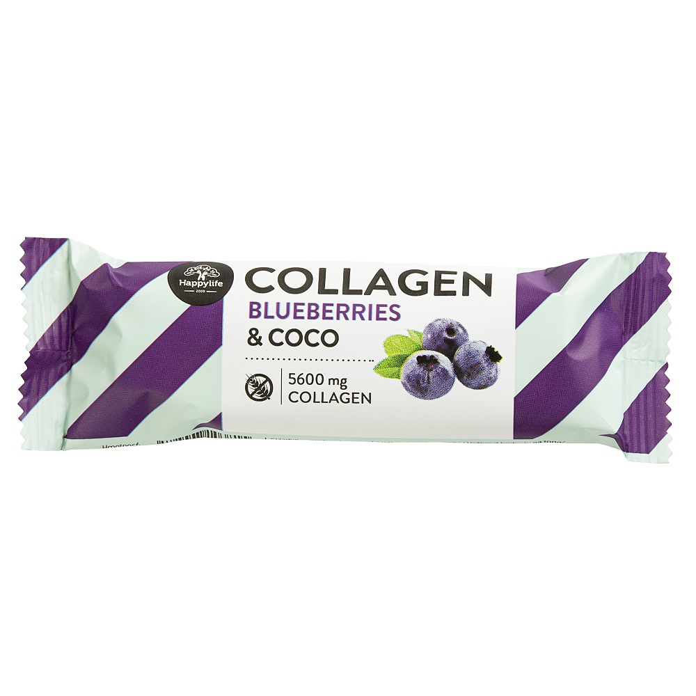 HAPPYLIFE Collagen tyčinka čučoriedka a kokos 40 g