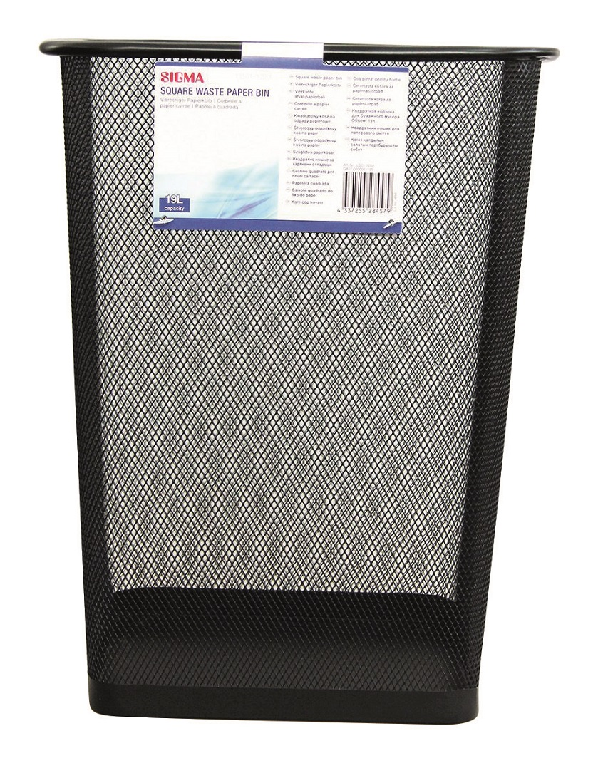 SIGMA Kôš štvorcový 19 l čierny 1 ks