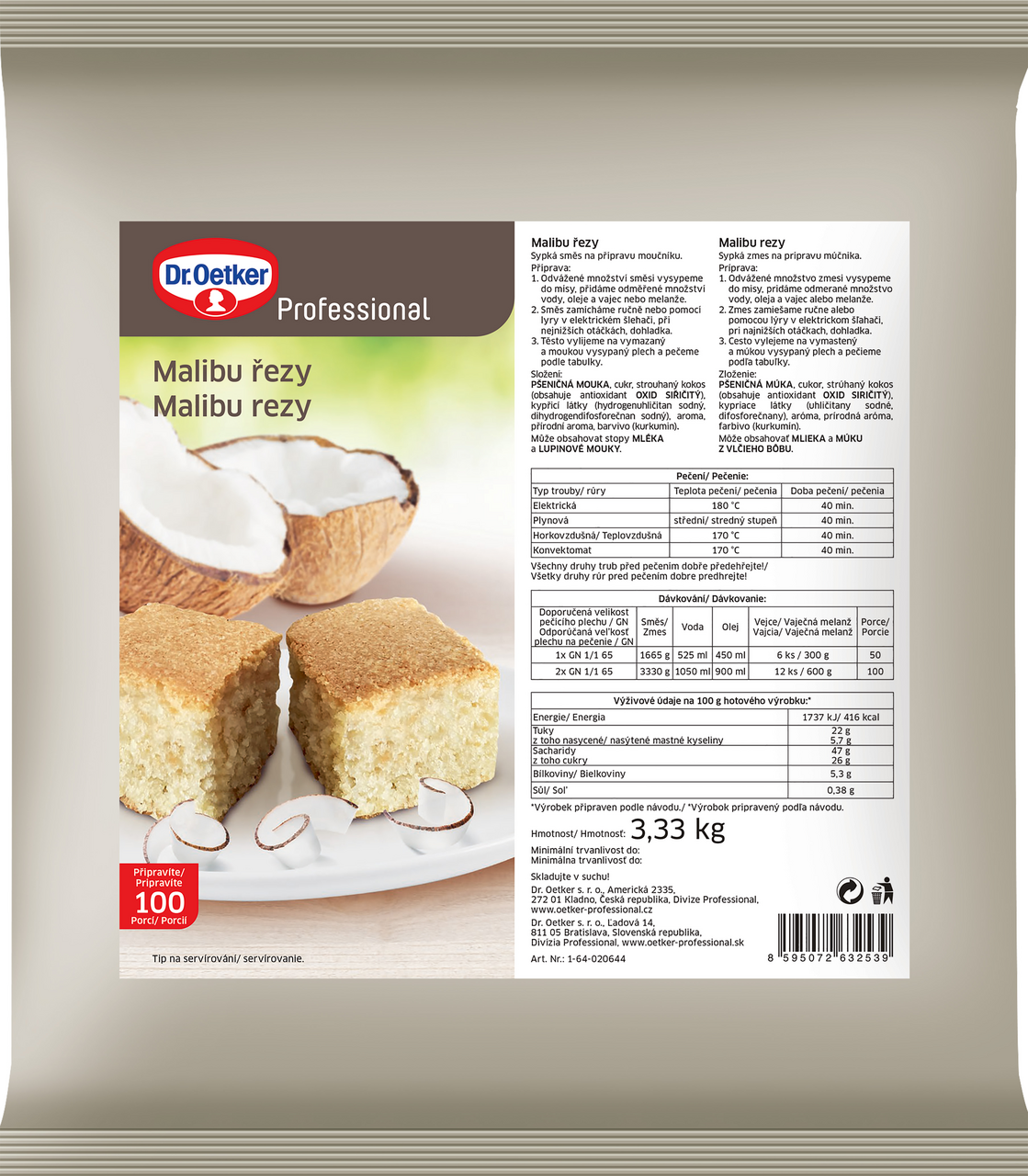 Dr. Oetker Malibu rezy 3,33 kg