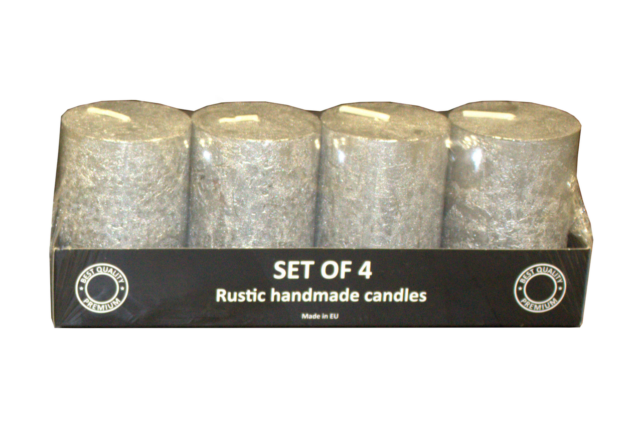 Sviečky adventné 6x9cm strieborné/ zlaté 4 ks