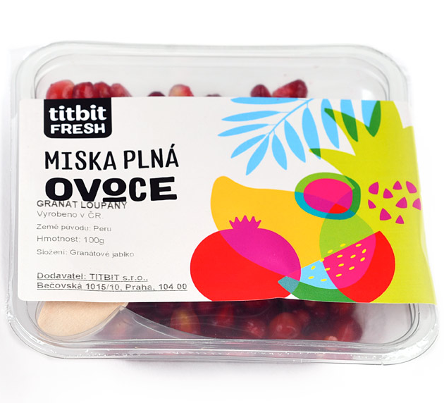 Ovocný šalát lúpané granátové jablko chlad. 100 g