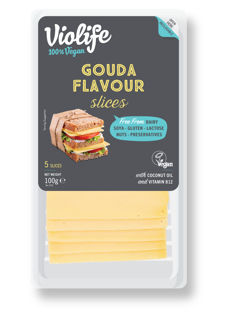 Violife Gouda plátky rastlinná alternatíva syra vegan chlad. 100 g