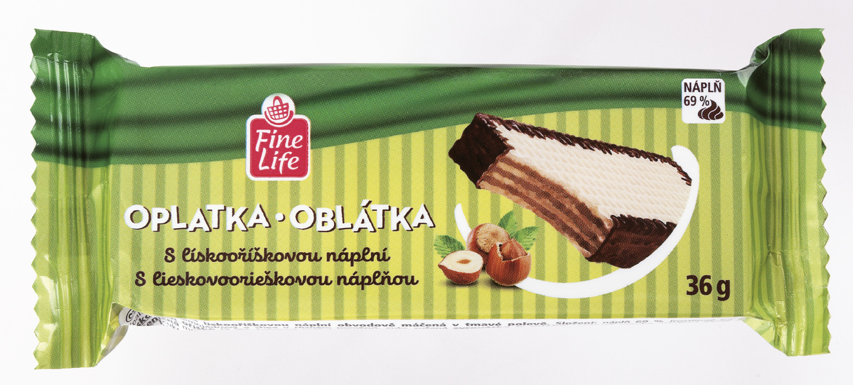 Fine Life Oblátka lieskový oriešok 45 x 36 g