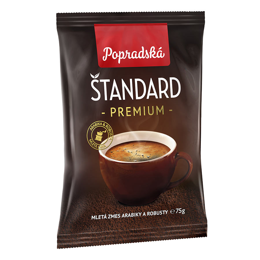 Popradská Štandard káva zrnková 30 x 75 g