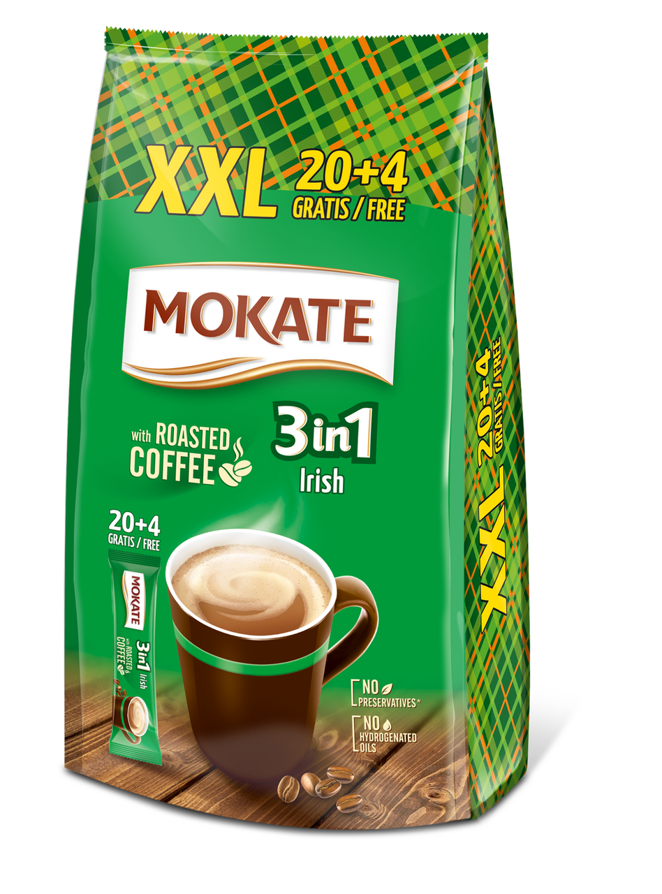 MOKATE 3v1 XXL Irish Coffee káva instantná 24 x 17 g