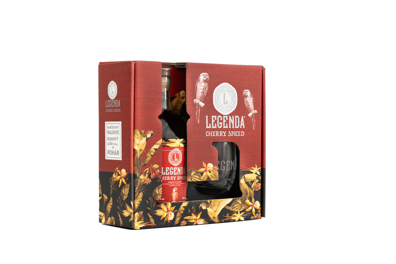 LEGENDA Cherry Spiced 35% likér 700 ml + pohár 1 ks