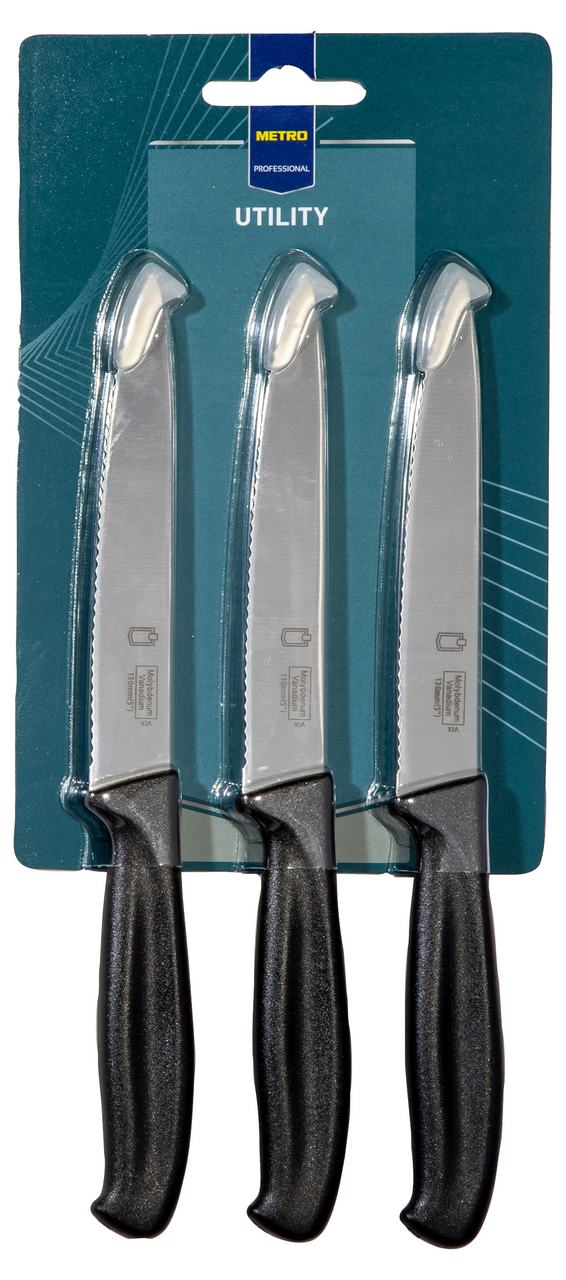 METRO PROFESSIONAL Utility Nôž 13 cm vrúbkovaný 3 ks
