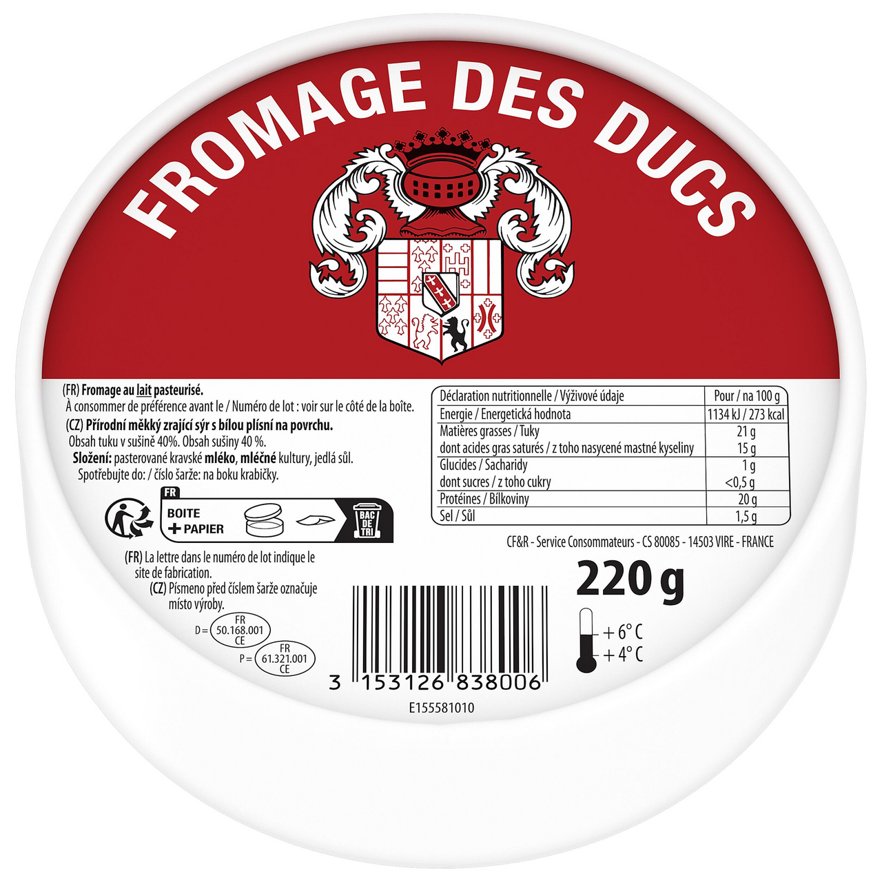 FROMAGE Des Ducs Camembert syr chlad. 220 g