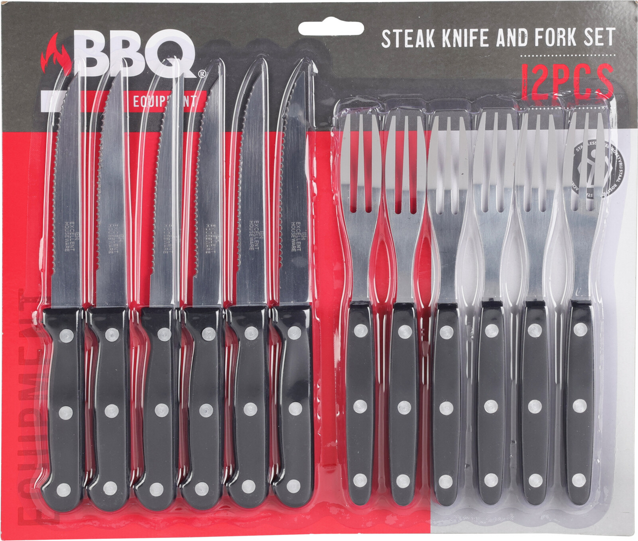 Príbor steakový sada BBQ 12 ks