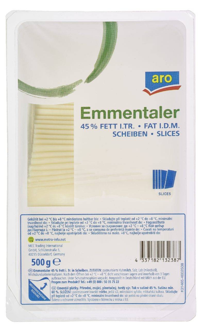 aro Emmentaler plátky chlad. 500 g