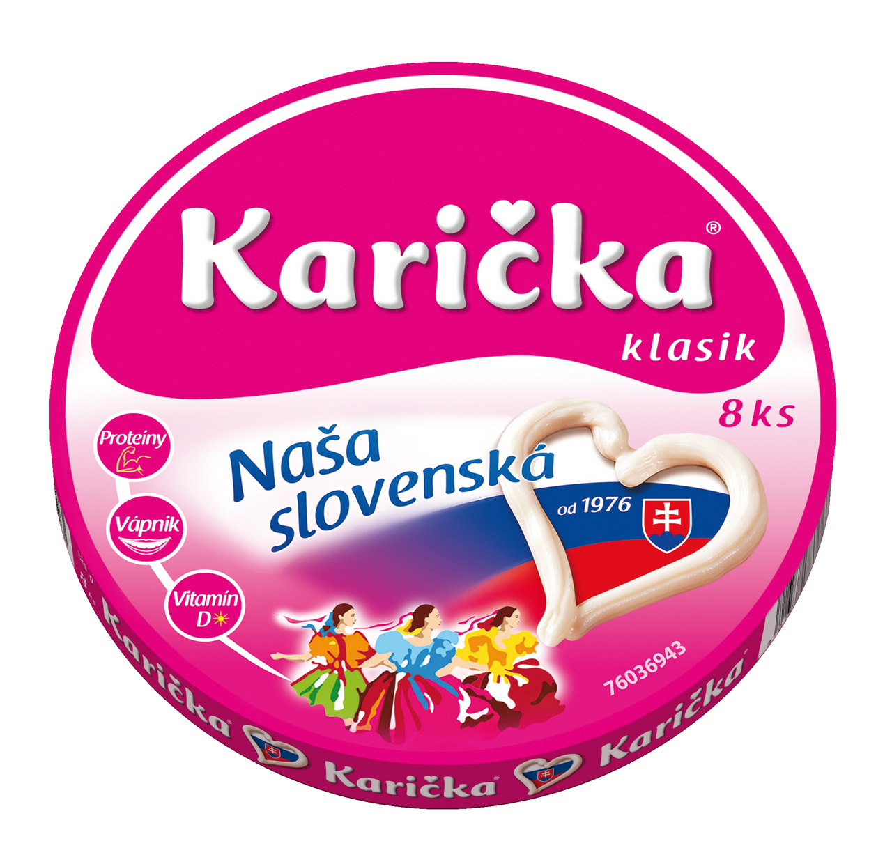 Karička Tavený syr tuk v sušine 45 % chlad. 8 x 125 g