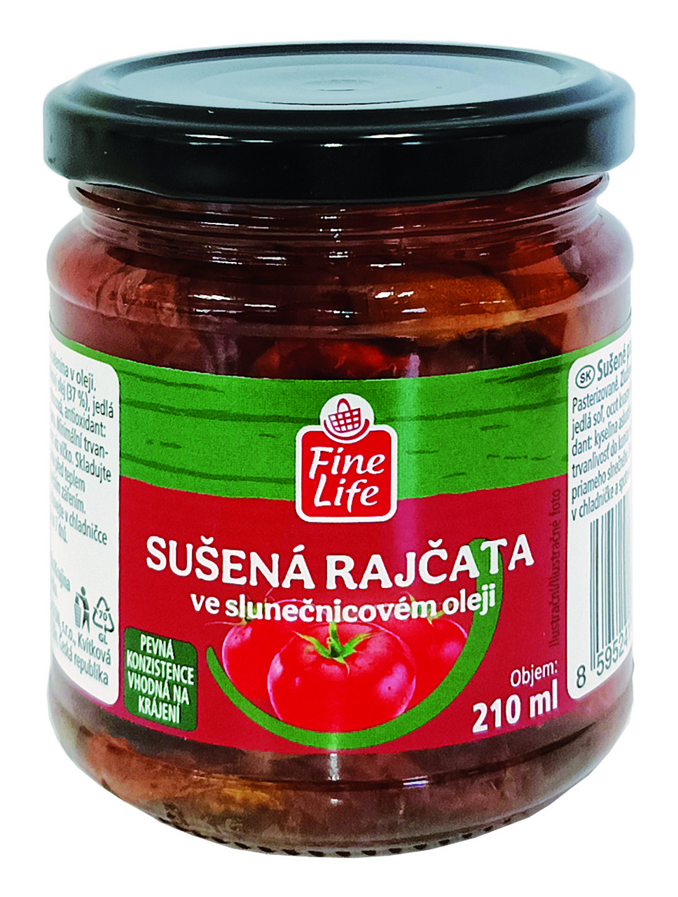 Fine Life Paradajky sušené v slnečnicovom oleji 210 ml