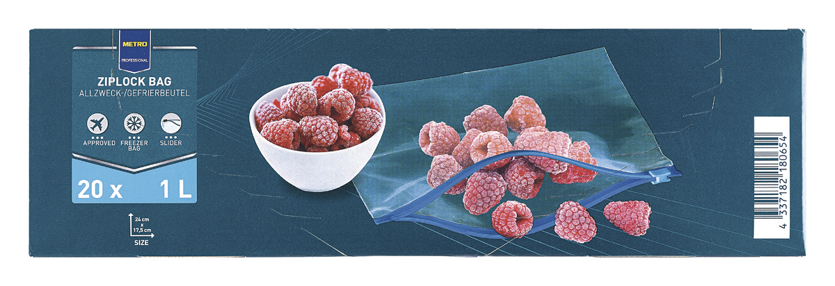 METRO PROFESSIONAL Vrecká zip 1l 20 ks