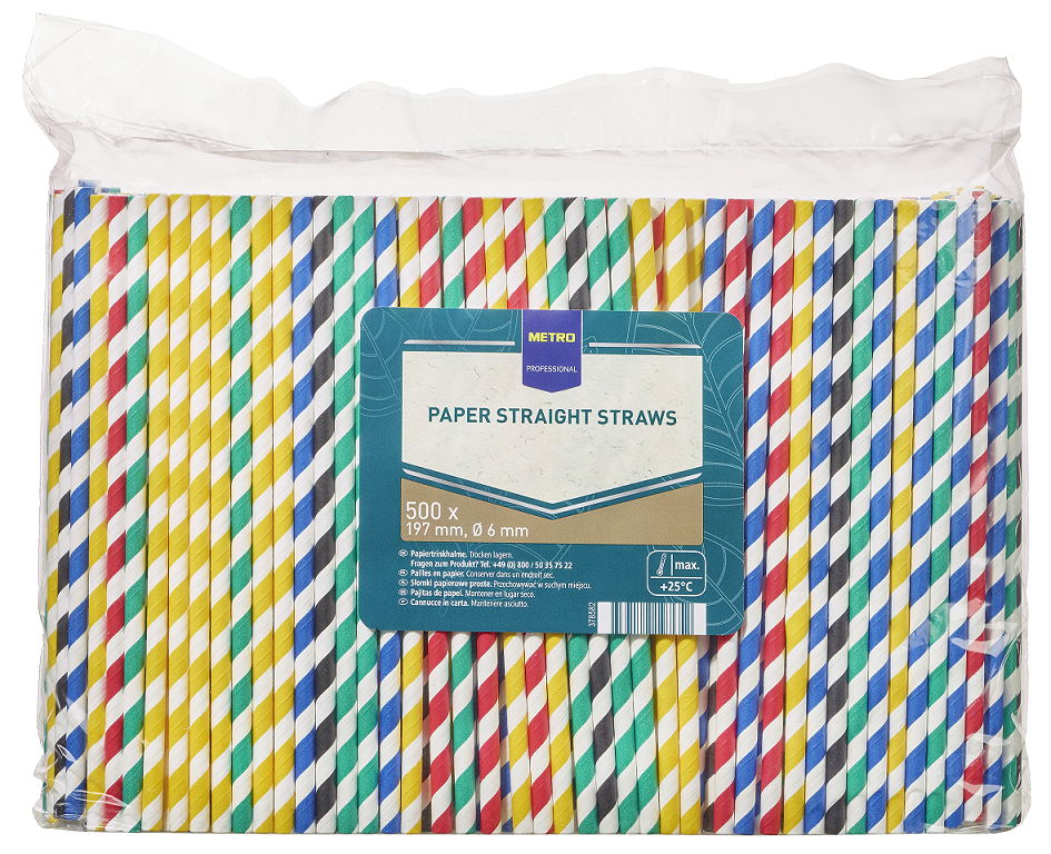 METRO PROFESSIONAL Slamky papierové 197 x 6 mm 500 ks