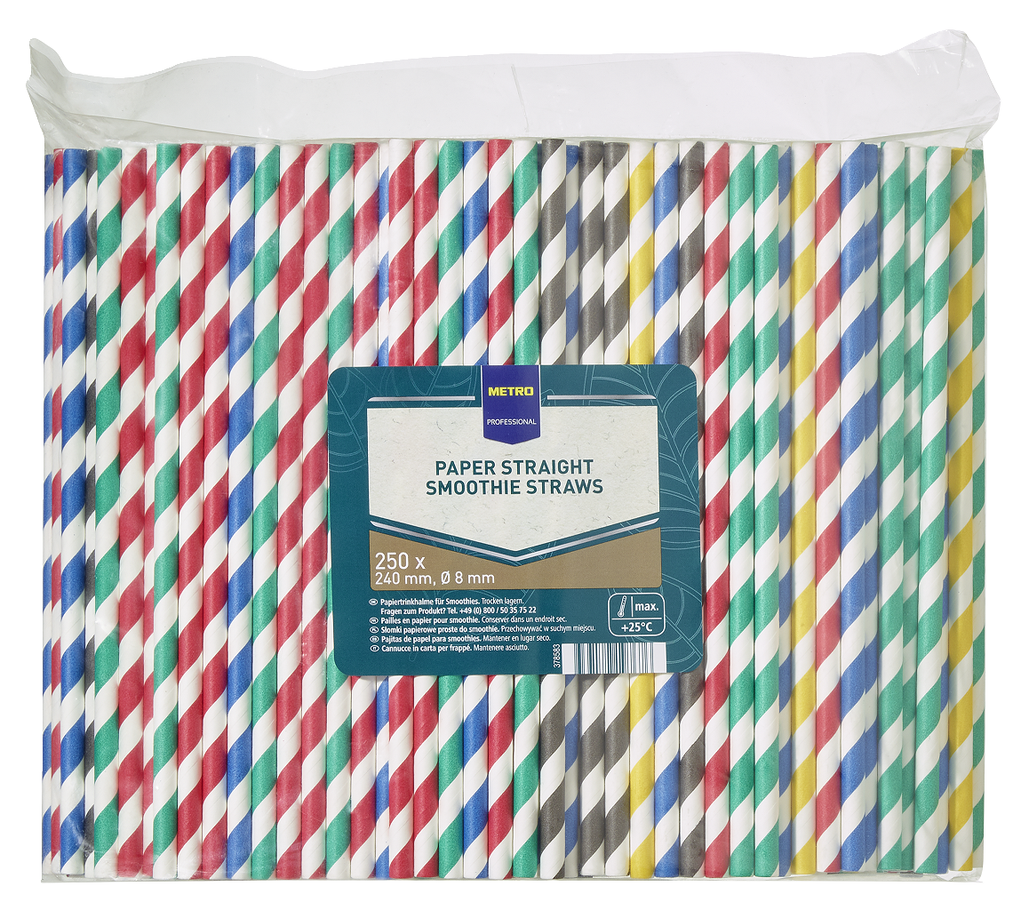 METRO PROFESSIONAL Slamky papierové 240 x 8 mm 250 ks