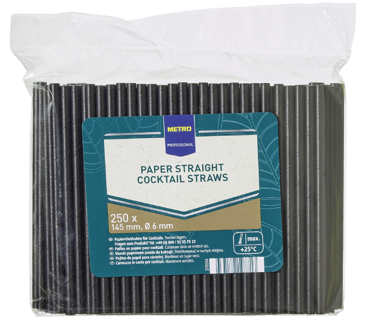 METRO PROFESSIONAL Slamky papierové koktejlové 145 x 6 mm 250 ks